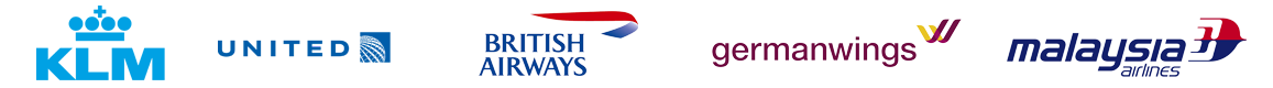 KLM, United, British Airways, Germanwings, Malaysia Airlines